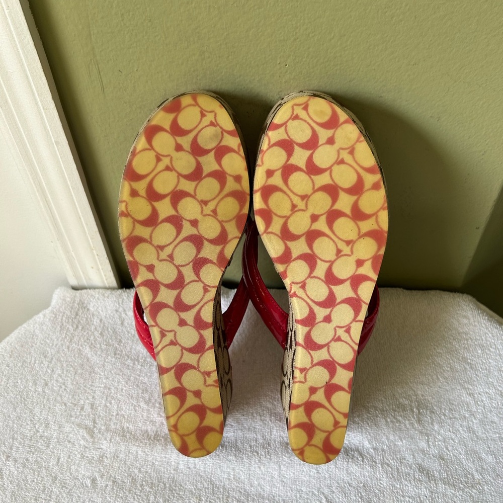 Coach Nella Women's Pink Wedge Sandals - Picture 11 of 12